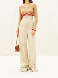 La Maille Santon Crop in Light Brown
