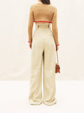 La Maille Santon Crop in Light Brown
