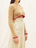 La Maille Santon Crop in Light Brown