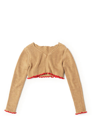 La Maille Santon Crop in Light Brown