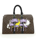 Hand Painted Toile Monogram Satchel