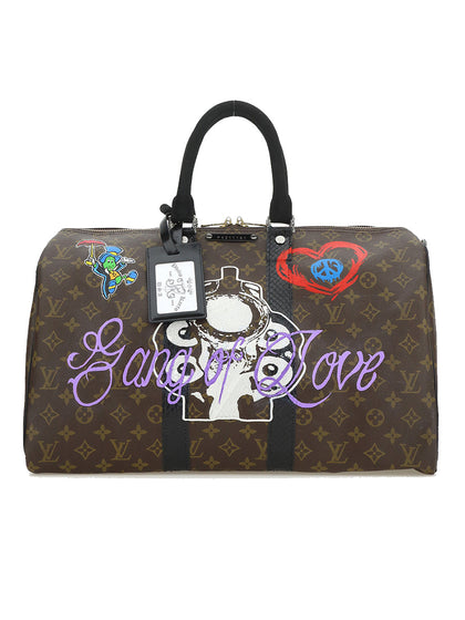 Hand Painted Speedy 45 Toile Monogram Satchel
