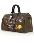 Hand Painted Toile Monogram Satchel