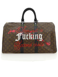 Hand Painted Toile Monogram Satchel