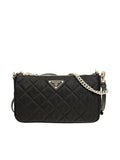 Prada Tessuto Nylon Quilted Chain Crossbody Bag in Black