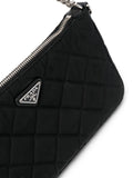 Prada Tessuto Nylon Quilted Chain Crossbody Bag in Black