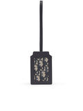Leather Luggage Tag in Blue Oblique Jacquard