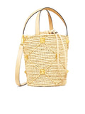Roman Stud Raffia Bucket Bag