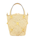 Roman Stud Raffia Bucket Bag