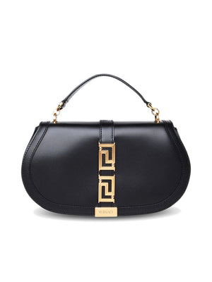 Greca Goddess Shoulder Bag in Black