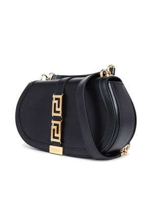 Greca Goddess Shoulder Bag in Black