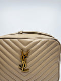Lou Camera Bag in Quilted Leather Beige
