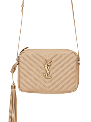 Lou Camera Bag in Quilted Leather Beige