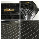 Hermes Kelly 32 Black Crocodile