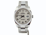 Pre Owned Mens Rolex Stainless Steel Datejust with a White Arabic Dial 116200