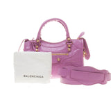 Balenciaga 309544 Light Purple Lambskin Gold Giant 12 Mini City Motorcycle Handb