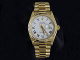 Pre Owned Mens Rolex Yellow Gold Datejust with a White Roman Dial 16018