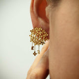 Gold Fleur - Dangle Flower Earrings