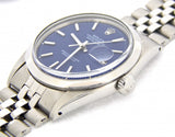 Pre Owned Mens Rolex Stainless Steel Datejust with a Blue Dial 1600