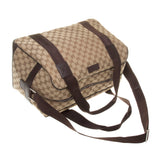 Gucci 268163 Beige/Ebony GG Fabric with Brown Leather Trim Carry-On Travel Bag