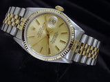 Pre Owned Mens Rolex Two-Tone Datejust with a Gold Tiffany & Co. Dial 16013