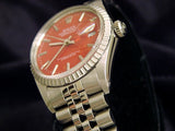 Pre Owned Mens Rolex Stainless Steel Datejust with a Red Dial 16030