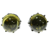 Art Deco green cabochon stud earrings