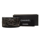 Chanel Black Velvet Calfskin Boy Brick Horizontal Chain Bag