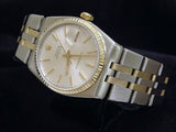 PRE OWNED MENS ROLEX TWO-TONE OYSTERQUARTZ DATEJUST SILVER 17013