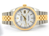 Pre Owned Mens Rolex Two-Tone Datejust with a White Dial 116233