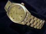 Pre Owned Mid-Size Rolex Yellow Gold Datejust President Gold Champagne 6827