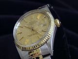 Pre Owned Mens Rolex Two-Tone Datejust with a Gold Anniversary Dial 16013