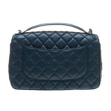 Chanel A94179 Teal Blue Lambskin Quilted Large Chain Bag