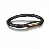 LEATHER BRACELET 6MM - GOLD