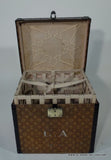 1900s Louis Vuitton Woven Monogram Hat Trunk with Key