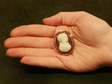 French Victorian hard stone cameo brooch