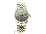 Pre Owned Mens Rolex Two-Tone Datejust with a Slate Roman Dial 16013