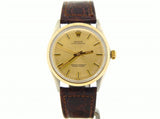 PRE OWNED MENS ROLEX TWO-TONE OYSTER PERPETUAL WITH A CHAMPAGNE DIAL 1005