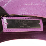 Balenciaga Light Purple Lambskin Classic City Motorcycle Handbag with Shoulder S