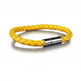 LEATHER BRACELET 6MM - STEEL