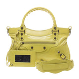 Balenciaga Yellow Lambskin Classic First Motorcycle Handbag