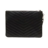 YSL / Saint Laurent 379039 Black Calfskin Matelasse Pouch