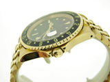 PRE OWNED MENS ROLEX YELLOW GOLD GMT-MASTER WITH A BLACK DIAL 16758