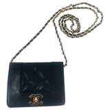 Chanel wallet on chain black leather handbag