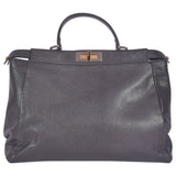 Fendi peekaboo black leather handbag