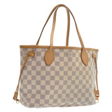 Louis Vuitton neverfull white cloth handbag