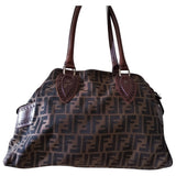 Fendi brown cloth handbag