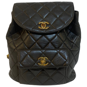 Chanel duma brown leather backpacks
