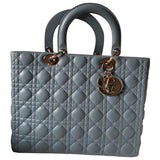 Dior lady dior grey leather handbag