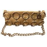 Guess beige cloth clutch bag